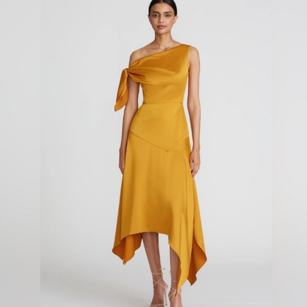 NWT THEIA Larissa Handkerchief Hem Dress